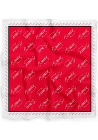 Resim K.atatürk İmza Desen Bandana/fular Kırmızı 