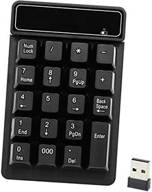Resim YOUMAXE 2.4 Ghz Kablosuz Sayısal Tuş Takımı Mekanik Hissediyorum Sayı Pad Klavye 19 Tuşlar w/USB Alıcısı Su geçirmez Dizüstü Masaüstü PC Dizüstü Bilgisayar için Siyah 