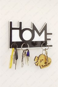 Resim Diji Wood Dekoratif Home Yazılı Ahşap Anahtar Askısı 