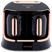 Resim Kahvekolik Deluxe Twin Kahve Makinesi Siyah/Rosegold A861-04 Korkmaz