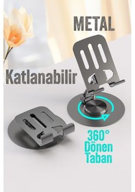 Resim Yüksek Kalite Metal Katlanabilir 360 Dönen Ayarlı Telefon Tutucu Masaüstü Telefon Tablet Standı S013 