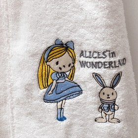 Resim Alice Nakışlı Pamuk Kız Çocuk Bornoz - 3-4 Yaş 