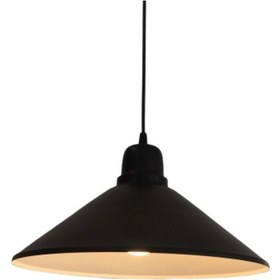 Resim Mylights Retro Metal Sarkıt Avize Siyah Içi Beyaz 38 Cm 