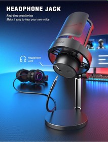 Resim Usb Mikrofonu, Ampligame Bilgisayarı Masaüstü Kondansatör, Rgb Mikrofon, Mac/bilgisayar/ps4/ps5'te Youtube, Sessiz Düğmeli, Mikrofon Kazancı, Filtresi, Şok Montajı, Kulaklık Jakı-a8 Sku: Smg869001006 