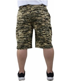 Resim Mocgrande Büyük Beden Commando Camouflage Erkek Penye Şort 23606 Askeri Yeşil Çok Renkli 