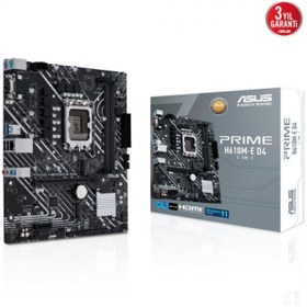 Resim ASUS Prıme H610m-e/csm D4 Ddr4 M2 Pcıe Nvme Hdmı Dp Pcıe 16x V4.0 1700p Matx Kurumsal Anakart 