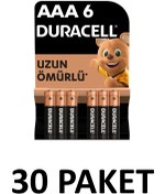 Resim Duracell 30 Paket Basic Aaa Alkalin Ince Kalem Piller, 1,5 V Lr03/mn2400 , 6'lı 