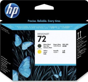 Resim Feyza Bilişim® HP 72 Matt Black/Yellow Baskı Kafası Orijinal Plotter Designjet Printhead (C9384A) 