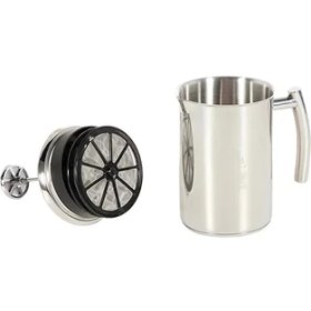 Resim AyrStore - Süt Köpürtücü - 330ML - Paslanmaz Çelik Gövde ve Kapak - Çift Diskli Çırpıcı Kapak - Tüm 