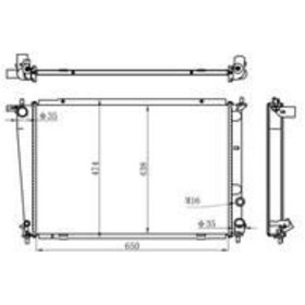 Resim ORIS BHY019022 Radyatör Brazing Starex 00-04 2.5Td Ac Klimasız Mek 650X438X26 