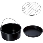 Resim Yuandong 3 Parça 6 Inç (16cm) Yui / Xiaomi / Philips / Kumtel Uyumlu Air Fryer Aksesuarları Set - Siyah (Yurt Dışından) 