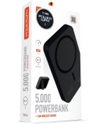 Resim Powerway 5.000 mAh PD 15W Magsafe Kablosuz Wireless Taşınabilir Şarj Cihazı Siyah Powerbank TXM5 