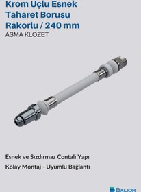 Resim BALİOR Asma Klozet Esnek Taharet Borusu 240 mm Rakorlu Bağlantı 