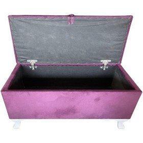 Resim Sandıklı Puf(Bench)-Ayakucu Pufu-100cm-Kadife Kumaş-Tek Parça- 