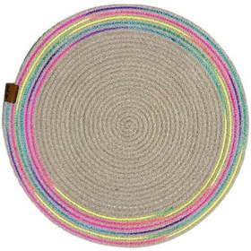 Resim Konyax 39cm Neon Renkli Şeritli Jüt Örme Supla Amerikan Servis Çok Renkli 