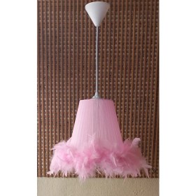 Resim Onay Pembe Kumaş Organze Sarma M-315 Yatak Odası Çocuk Odası Genç ve Bebek Odası Avize Aydınlatma Sarkıt 