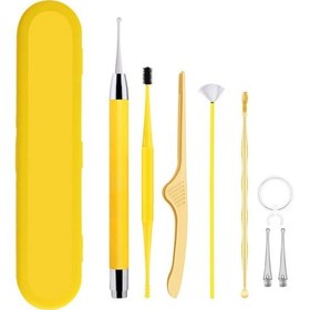 Resim Mufunye Bebek Görsel Kulak Temizleme Çubuğu, Sarı Işıklı, Pilsiz 5 Parçalı Set 