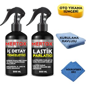 Resim Mertox Otomobil Araç Araba Oto Temizlik Seti Iç Detay Temizleyici + Lastik Parlatıcı 2X500ML 
