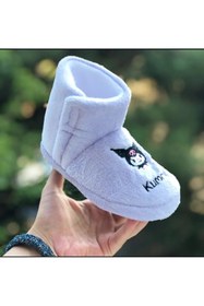 Resim Pandalina Kız çocuk lila panduf yandan cırtlı Kaydırmaz Taban Anaokulu Kreş Ev Ayakkabısı 