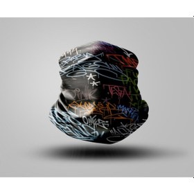 Resim Graffiti Tasarımlı Motorcu Buff Maske Outdoor Boyunluk Unisex Bandana Siyah 