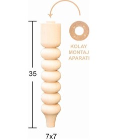Resim Torna Ayak 35Cm Doğal Ağaç Ft13 