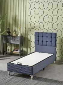 Resim Beehanem Bengü 90x190 Tek Kişilik Baza Başlik Yatak 3 Lü Set Indigo Babyface Indigo 120 X 200 