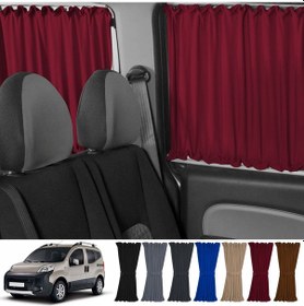 Resim Pandami Fiat Fiorino 2007+ Uyumlu Bordo Raylı Oto Perde Takımı 