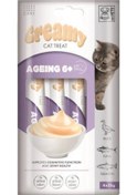 Resim M-pets Creamy Ageing 6+ Ördekli Somonlu Ve Tuna Balıklı Kedi Ödülü 4x15 Gr 
