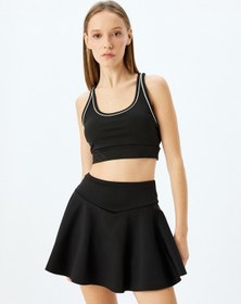 Resim Koton U Yaka Biyeli Kaplı Sporcu Sütyeni İnterlok Siyah 5wak30160nk Siyah 