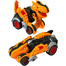 Resim Trust Store Trex Dinazor Figür Araba Sürtmeli Teker Transformers Robot Dinozor 15CM Turuncu 