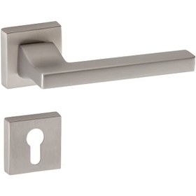 Resim Doğanlar Turkuaz Süper Saten Rozetli Kapı Kolu Takım-yale Kol 