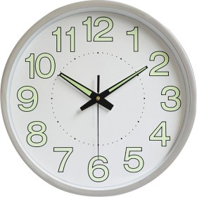 Resim 12 Inç Aydınlık Duvar Saati Minimalist Yuvarlak Kuvars Saat Yatak Odası Oturma Odası Dekorasyonu Gümüş (Yurt Dışından) 
