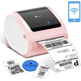 Resim Phomemo D520-bt Bluetooth Usb Termal Yazıcı Pembe - Barkod/adres/posta Etiketi, Pazaryerleri Ile Uyumlu 
