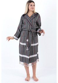 Resim Sunaz Peştemal Bornoz Siyah 