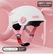 Resim Weichuang01 Araç Güneş Koruma Kış Sıcaklık Bisiklet Yarım Kask Güvenlik Şapkası Beyaz Uzun Beyaz 