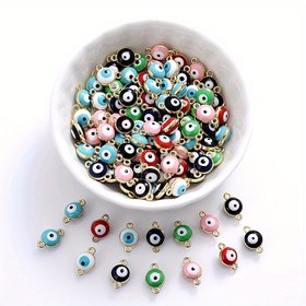Resim 30 adet 7x11mm Çinko Alaşımı Metal Kolye Bağlantı Parçası Çift Halkalı Yuvarlak Göz Damlası Yağ Kolye El Yapımı Takı Yapımı DIY Kolye Bileklik Küpe Aksesuarları 