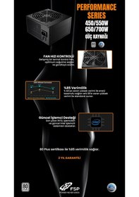 Resim Fsp Performance 550W 80+ Silver Güç Kaynağı 