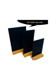 Resim Ahşap Tabanlı Kara Tahta - 1/3 A4 21 10 Cm - Pakette 10 Adet 