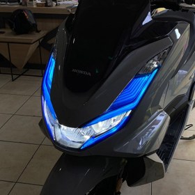 Resim Honda PCX Kalın Ön Far Üstü Filmi, Far Kaşı (2021-2024) - Sarı 
