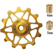 Resim Qingmipy Bisiklet Metal Vites Değiştirici, Seramik 12t-14t Dişli, Dağ Ve Yol Bisikletleri İçin Pürüzsüz Vites Kaydırma Tekerleği Sarı, 12t 