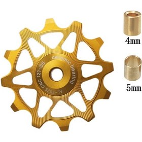 Resim Qingmipy Bisiklet Metal Vites Değiştirici, Seramik 12t-14t Dişli, Dağ Ve Yol Bisikletleri İçin Pürüzsüz Vites Kaydırma Tekerleği Sarı, 12t 