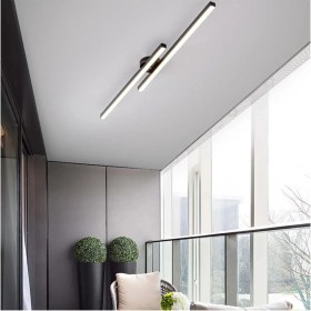 Resim Avizen Lighting Project Modern Tavan Koridor Aydınlatması Çubuk LED Siyah Lineer Avize Armatür 