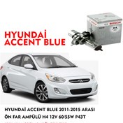 Resim Bosch Hyundai Accent Blue 2011-2015 Uyumlu Arası Ön Far Ampülü H4 12v 60/55w P43t 