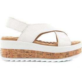Resim Muya Yangi Anatomik Taban Taban Topuk Dikeni Kadın Sandalet Beyaz 
