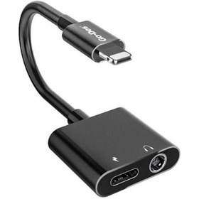 Resim Go Des GD-UC026 2 in 1 Lightning 3.5 mm Aux Kulaklık ve Şarj Dönüştürücü Ses Adaptörü Siyah 