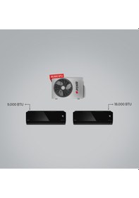 Resim Arçelik ZM18103 MD 1+2 Multi Klima Sistemi / 1 Adet 9 BTU Siyah+1 Adet 18 BTU Siyah İç Ünite / 1 Adet 18 BTU Dış Ünite 