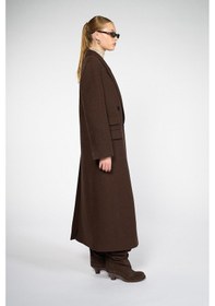 Resim Kadın Kahverengi Oversize Kaban Kahverengi 
