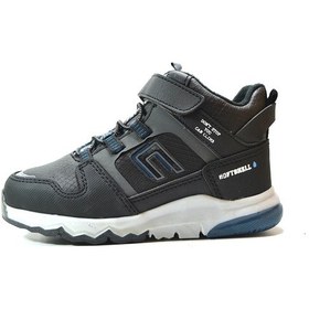 Resim Cool Siyah Mavi Cırtlı Soft Shell Outdoor Erkek Çocuk Bot Siyah Saks 