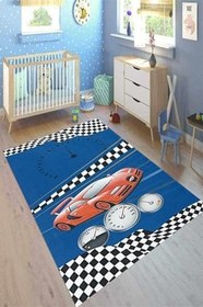 Resim Cotton Şönil Kaymaz Tabanlı Yıkanabilir Antibakteriyel Dijital Baskı Çocuk Halısı, CK-10142A-CTN-80X150 
