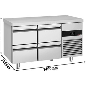 Resim Soğutmalı tezgah PREMIUM - 1400x700mm - 4 çekmeceli - dijital termostat 